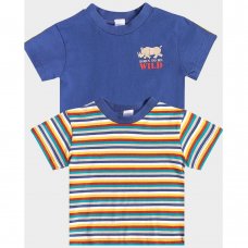 AX001: Baby Boys Born To Be Wild 2 Pack T-Shirts  (3-24 Months)